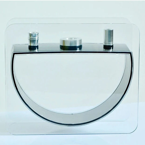 Complete acrylic hookah set components including clay bowl, metal charcoal tongs, hose, all accessories for premium shisha experience