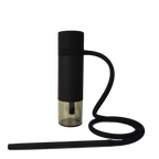 Black portable mini shisha hookah complete set, compact travel-friendly water pipe with hose, vertical display