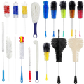 Complete hookah cleaning brush set with multiple brushes for flask base, stem, hose cleaning, shisha maintenance tools for deep clean
