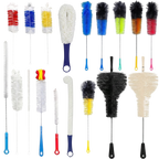 Complete hookah cleaning brush set with multiple brushes for flask base, stem, hose cleaning, shisha maintenance tools for deep clean