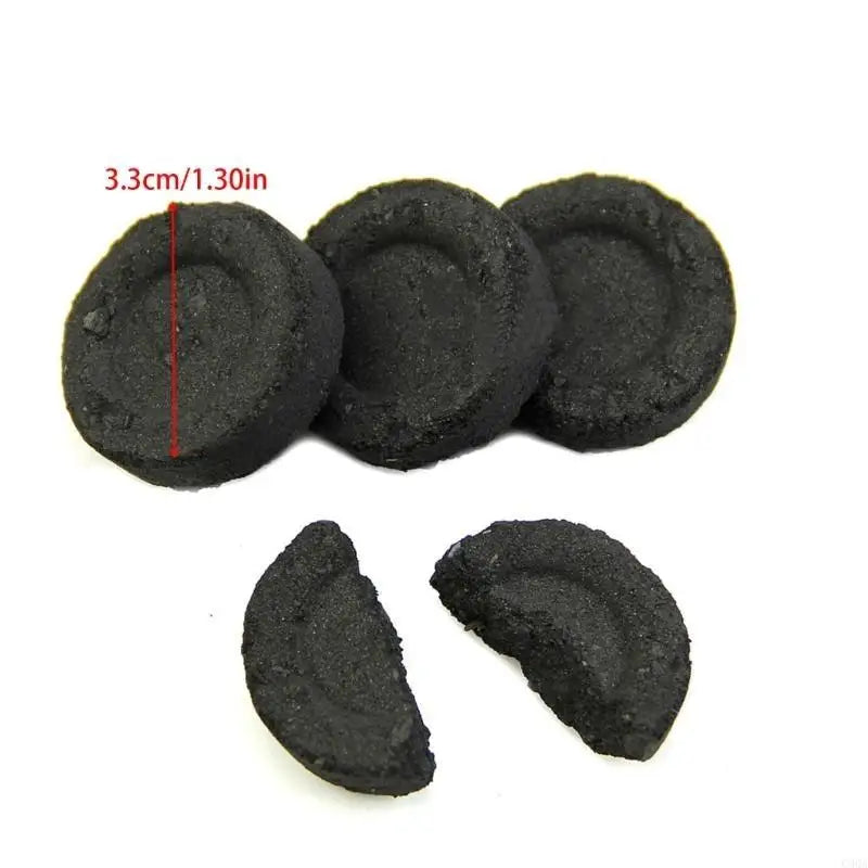 Compressed charcoal 4 pieces close-up, high-density coal for extended burn time, budget-friendly efficient hookah charcoal arrangement