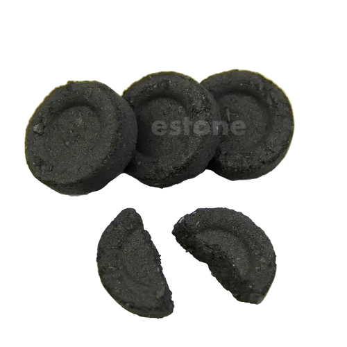 Compressed charcoal 4 pieces set, high-density hookah coal with maximum heat output, space-efficient disc format, full display view