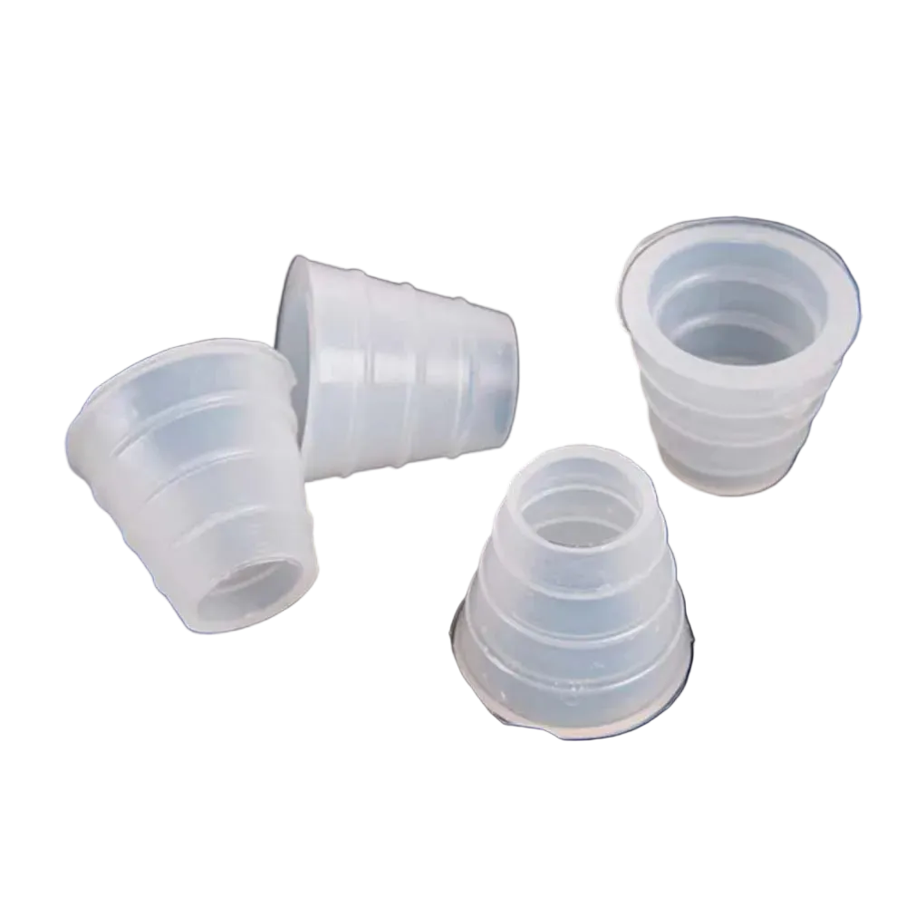 Close-up of premium silicone hookah hose grommets showing flexible rubber construction