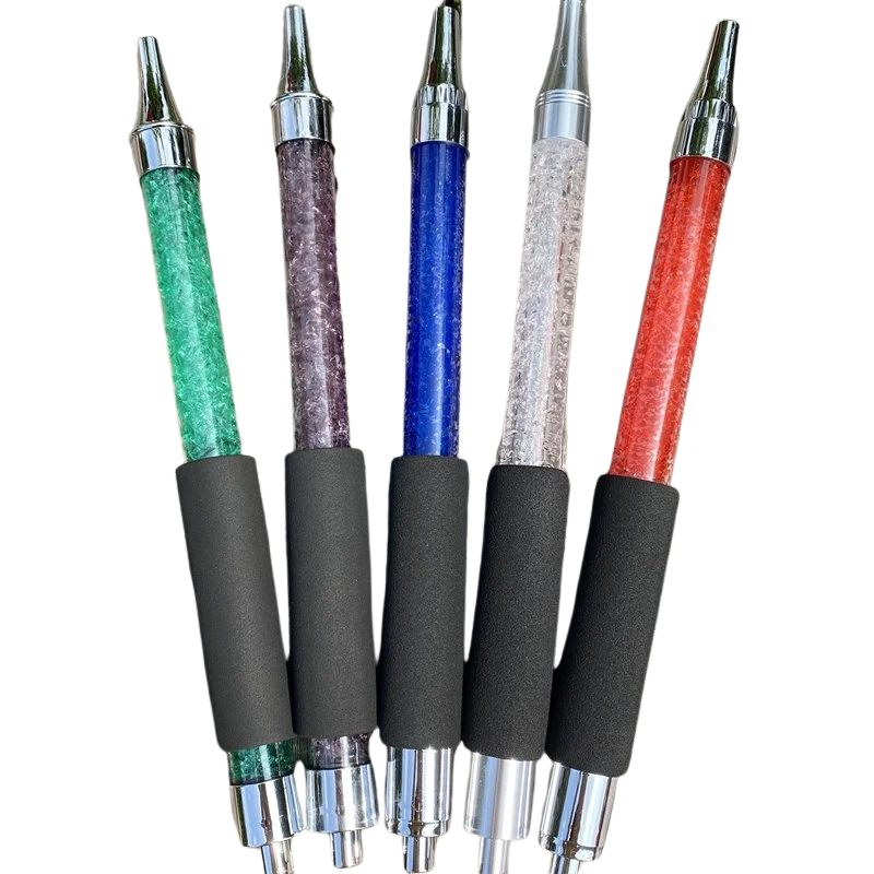 37cm ice gel hookah handle with quick-freeze cooling technology and sponge holder, frosted metal mouthpiece for silicone hose, available in multiple colors