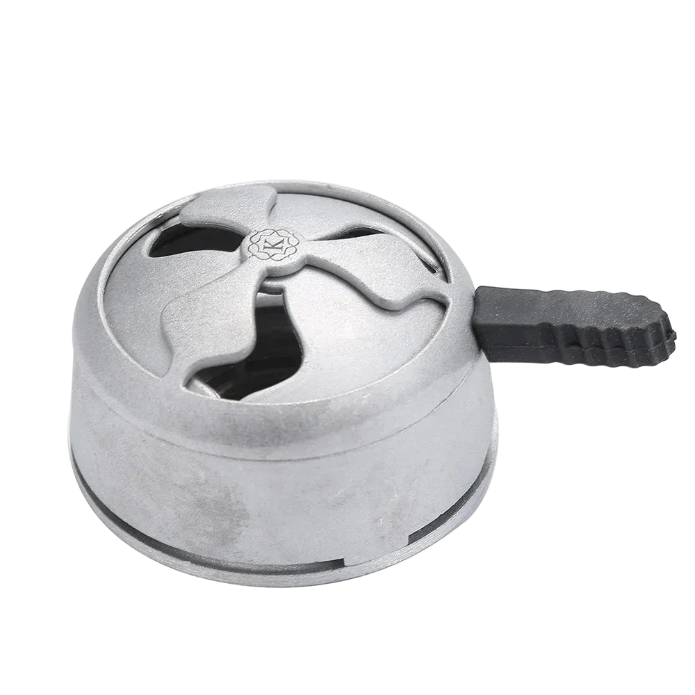 Metal hookah charcoal holder heat management device for precise temperature control with transparent background