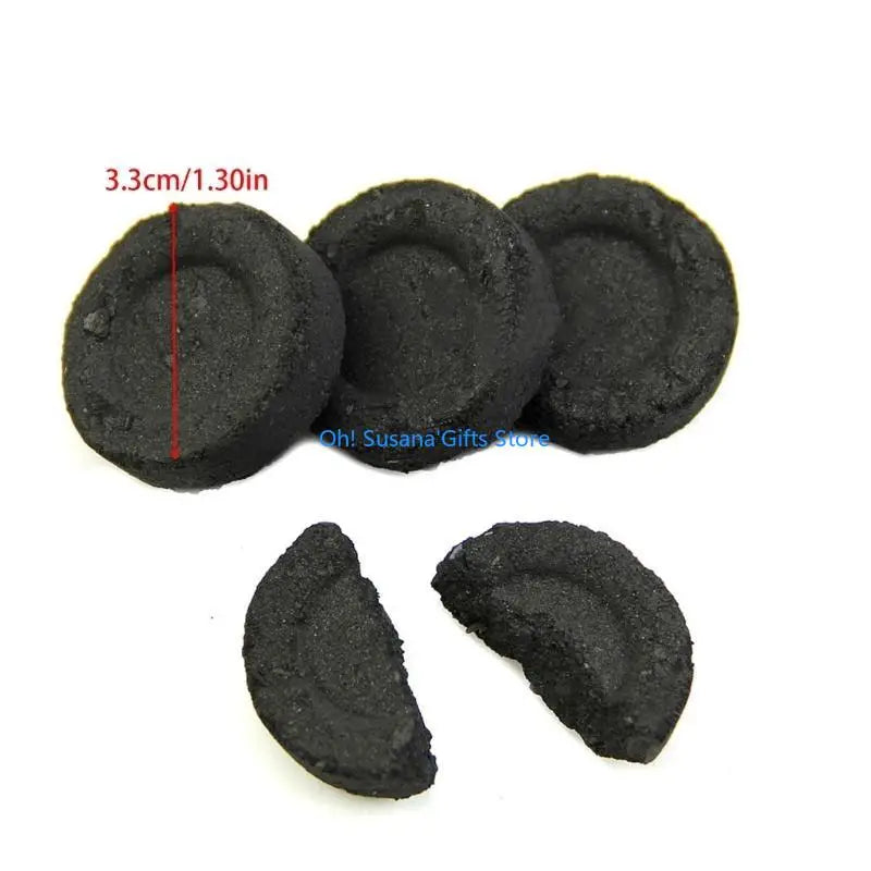 Natural hookah charcoal 4 pieces close-up, pure wood coal for shisha, eco-friendly chemical-free charcoal arrangement