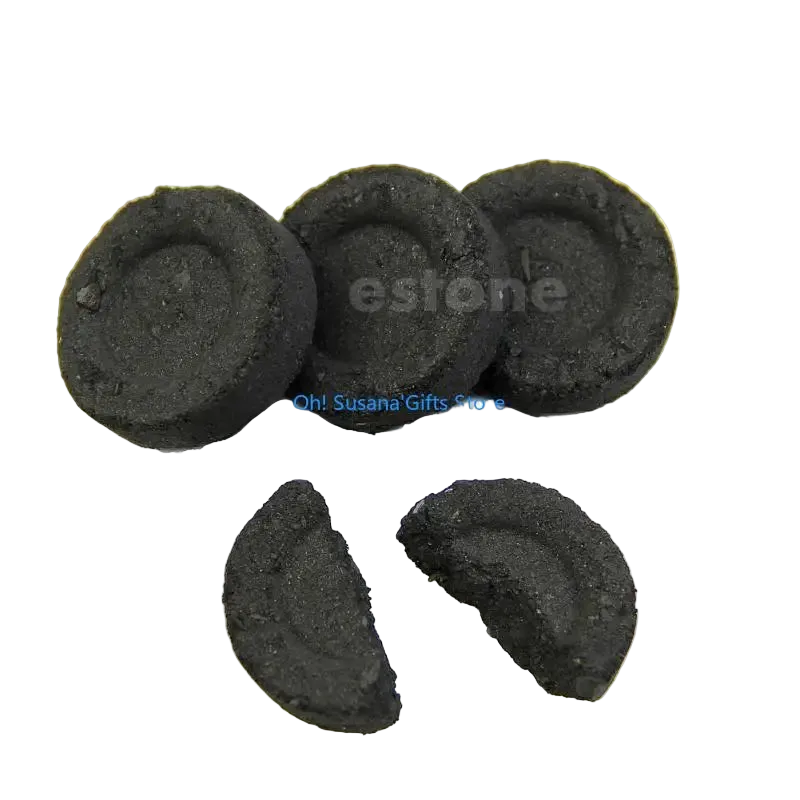 Natural hookah charcoal 4 pieces set, pure wood coal for shisha, chemical-free clean-burning charcoal, full display view