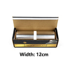 Premium hookah aluminum foil 15 meters, 12cm width with built-in saw blade cutter, 0.03mm professional thickness for small to medium bowls