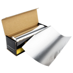 Premium hookah aluminum foil 15 meters with built-in saw blade cutter in color box, 0.03mm thickness, mirror finish roll display