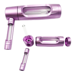 Purple metal hookah kit complete set with frosted finish, glass bowls, hose, vibrant color, all accessories included