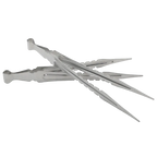 Silver stainless steel hookah charcoal tongs two pieces crossed display, heat-resistant metal coal tongs for safe shisha charcoal handling