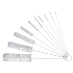 Complete 10-piece stainless steel cleaning brush set for hookah, glass pipes, smoking accessories. Multiple sizes, rust-resistant, eco-friendly