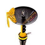 Yellow gold car hookah top view showing bowl placement, mirror-finish aluminum construction, premium quality detail