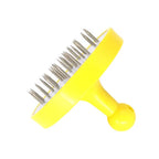 Yellow hookah foil poker tool with precision needles, T-handle aluminum foil puncher, vibrant color ergonomic design for perfect holes